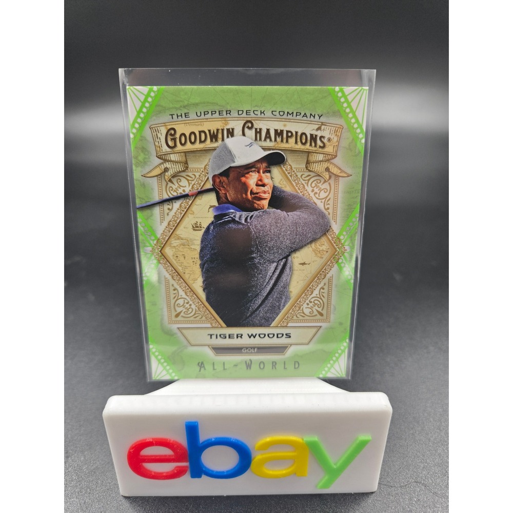 2023 Upper Deck Goodwin Champions Tiger Woods All World Neon Green /499 AW-2